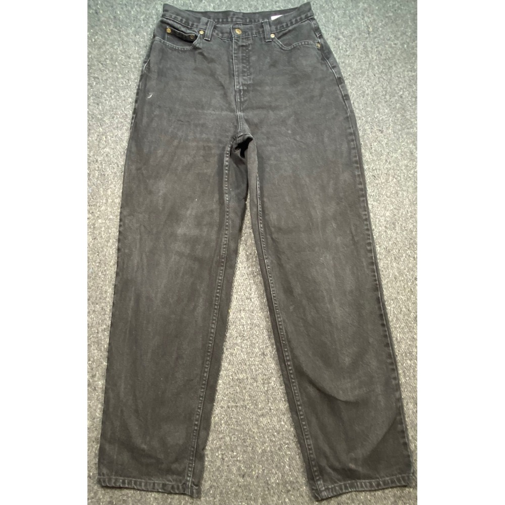 Newport News Jeans 6 Womens Black High Waisted Straight‎ Leg Vintage Denim 4982